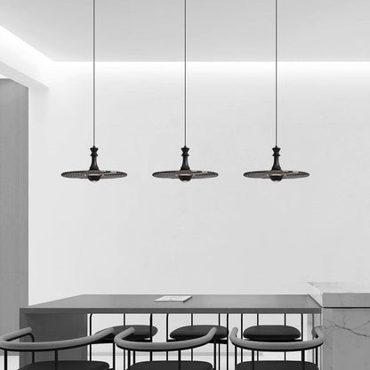 Modern Minimalist Water Ripple Disc Aluminum Glass LED Pendant Light For Living Room