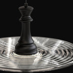 Modern Minimalist Water Ripple Disc Aluminum Glass LED Pendant Light For Living Room