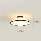 Contemporary Nordic Flying Saucer Iron Acrylic 1-light Semi-flush Mount Ceiling Light for Living Room