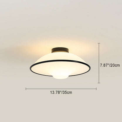 Contemporary Nordic Flying Saucer Iron Acrylic 1-light Semi-flush Mount Ceiling Light for Living Room