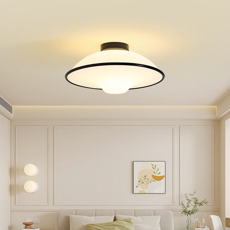Contemporary Nordic Flying Saucer Iron Acrylic 1-light Semi-flush Mount Ceiling Light for Living Room