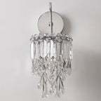 Contemporary Luxury Round Crystal Stainless Steel 1-Light Wall Sconce Lamp For Dining Room