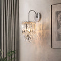Contemporary Luxury Round Crystal Stainless Steel 1-Light Wall Sconce Lamp For Dining Room