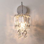 Contemporary Luxury Round Crystal Stainless Steel 1-Light Wall Sconce Lamp For Dining Room
