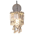 Contemporary Luxury Round Crystal Stainless Steel 1-Light Wall Sconce Lamp For Dining Room