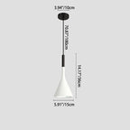 Contemporary Nordic Hardware Resin Conical Shade 1-Light Pendant Light For Living Room