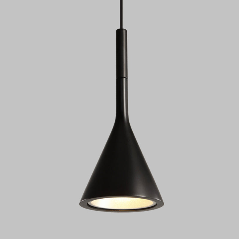 Contemporary Nordic Hardware Resin Conical Shade 1-Light Pendant Light For Living Room