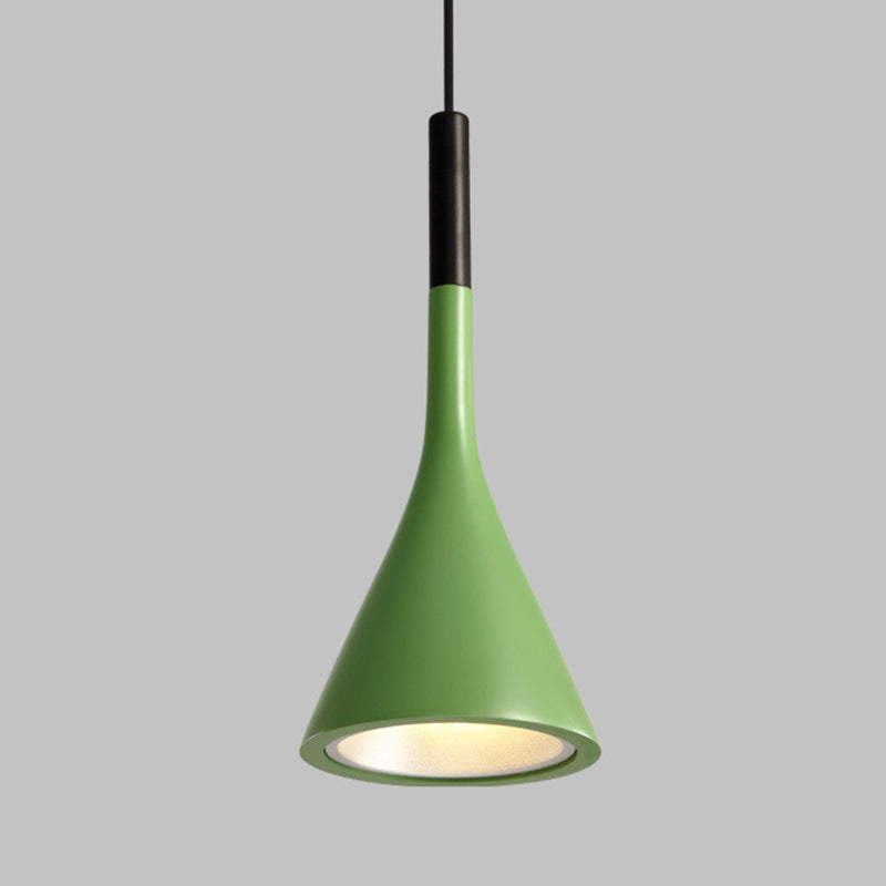 Contemporary Nordic Hardware Resin Conical Shade 1-Light Pendant Light For Living Room