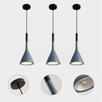 Contemporary Nordic Hardware Resin Conical Shade 1-Light Pendant Light For Living Room