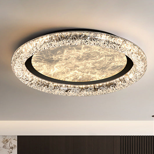 Contemporary Luxury Round Iron PMMA Cloud Mist Design LED Flush Mount Ceiling Light For Bedroom