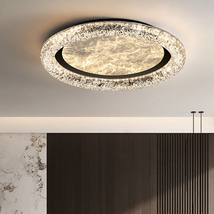 Contemporary Luxury Round Iron PMMA Cloud Mist Design LED Flush Mount Ceiling Light For Bedroom