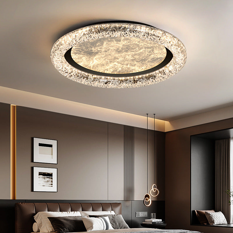 Contemporary Luxury Round Iron PMMA Cloud Mist Design LED Flush Mount Ceiling Light For Bedroom