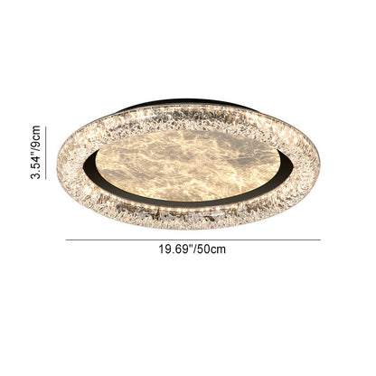 Contemporary Luxury Round Iron PMMA Cloud Mist Design LED Flush Mount Ceiling Light For Bedroom