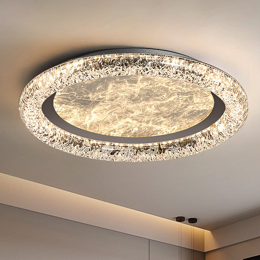 Contemporary Luxury Round Iron PMMA Cloud Mist Design LED Flush Mount Ceiling Light For Bedroom