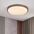 Contemporary Simplicity Walnut Wood Grain Acrylic Square LED Flush Mount Ceiling Light For Bedroom