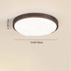 Contemporary Simplicity Walnut Wood Grain Acrylic Square LED Flush Mount Ceiling Light For Bedroom