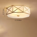 Contemporary Luxury Copper Glass Cylinder 4-Light Flush Mount Ceiling Light For Bedroom