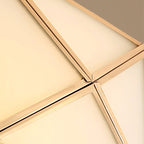 Contemporary Luxury Copper Glass Cylinder 4-Light Flush Mount Ceiling Light For Bedroom