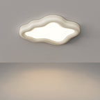 Contemporary Scandinavian Resin Acrylic Cloud Shade LED Flush Mount Ceiling Light For Bedroom