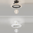 Contemporary Luxury Iron Acrylic Geometric Circle Ring LED Semi-flush Mount Ceiling Light for Living Room