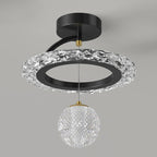 Contemporary Luxury Iron Acrylic Geometric Circle Ring LED Semi-flush Mount Ceiling Light for Living Room