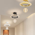 Contemporary Luxury Iron Acrylic Geometric Circle Ring LED Semi-flush Mount Ceiling Light for Living Room