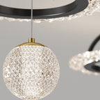 Contemporary Luxury Iron Acrylic Geometric Circle Ring LED Semi-flush Mount Ceiling Light for Living Room