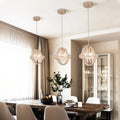 Contemporary Luxury Dual Circle Crystal Ring Glass Beads 1-Light Pendant Light For Living Room