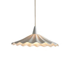 Traditional Vintage Ceramic Lotus Leaf Shade 1-light Pendant Light for Living Room BulbSquare