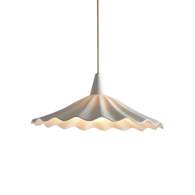 Traditional Vintage Ceramic Lotus Leaf Shade 1-light Pendant Light for Living Room BulbSquare