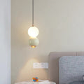 Contemporary Scandinavian Aluminum Spherical Acrylic LED Pendant Light For Living Room