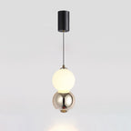 Contemporary Scandinavian Aluminum Spherical Acrylic LED Pendant Light For Living Room