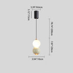 Contemporary Scandinavian Aluminum Spherical Acrylic LED Pendant Light For Living Room