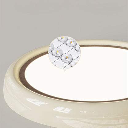 Modern Minimalist Iron Acrylic Geometric Circle LED Flush Mount Ceiling Light For Bedroom