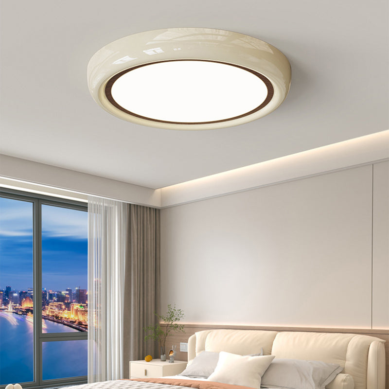 Modern Minimalist Iron Acrylic Geometric Circle LED Flush Mount Ceiling Light For Bedroom