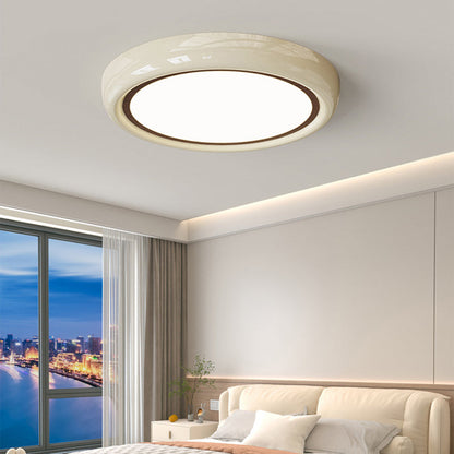 Modern Minimalist Iron Acrylic Geometric Circle LED Flush Mount Ceiling Light For Bedroom