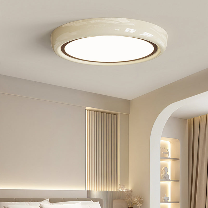Modern Minimalist Iron Acrylic Geometric Circle LED Flush Mount Ceiling Light For Bedroom