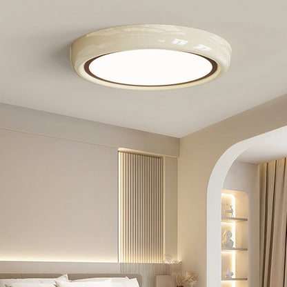 Modern Minimalist Iron Acrylic Geometric Circle LED Flush Mount Ceiling Light For Bedroom