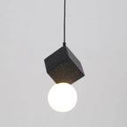 Contemporary Creative Resin Honeycomb Stone Geometric Cube 1-Light Pendant Light For Living Room