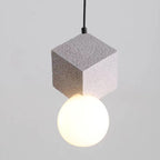 Contemporary Creative Resin Honeycomb Stone Geometric Cube 1-Light Pendant Light For Living Room