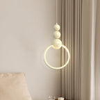 Contemporary Scandinavian Iron Acrylic Geometric Round Ball LED Pendant Light For Bedroom