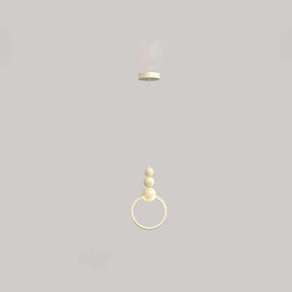 Contemporary Scandinavian Iron Acrylic Geometric Round Ball LED Pendant Light For Bedroom