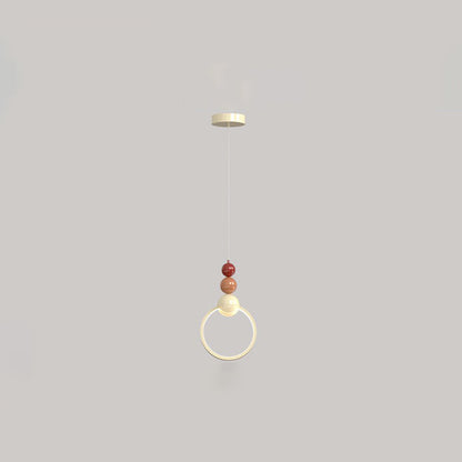 Contemporary Scandinavian Iron Acrylic Geometric Round Ball LED Pendant Light For Bedroom