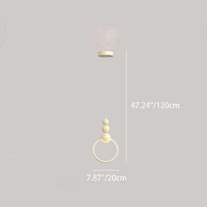 Contemporary Scandinavian Iron Acrylic Geometric Round Ball LED Pendant Light For Bedroom