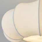 Traditional French Solid Wood Fabric Round Shade 4-Light Semi-Flush Mount Ceiling Light For Living Room Lumendat