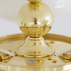 Traditional French Brass Frame Opal Glass Round Shade 3/5-light Chandelier for Living Room BulbSquare