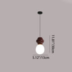 Contemporary Scandinavian Spherical Resin Glass 1-Light Pendant Light For Living Room