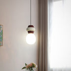 Contemporary Scandinavian Spherical Resin Glass 1-Light Pendant Light For Living Room