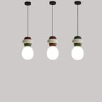 Contemporary Scandinavian Spherical Resin Glass 1-Light Pendant Light For Living Room