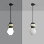 Contemporary Scandinavian Spherical Resin Glass 1-Light Pendant Light For Living Room
